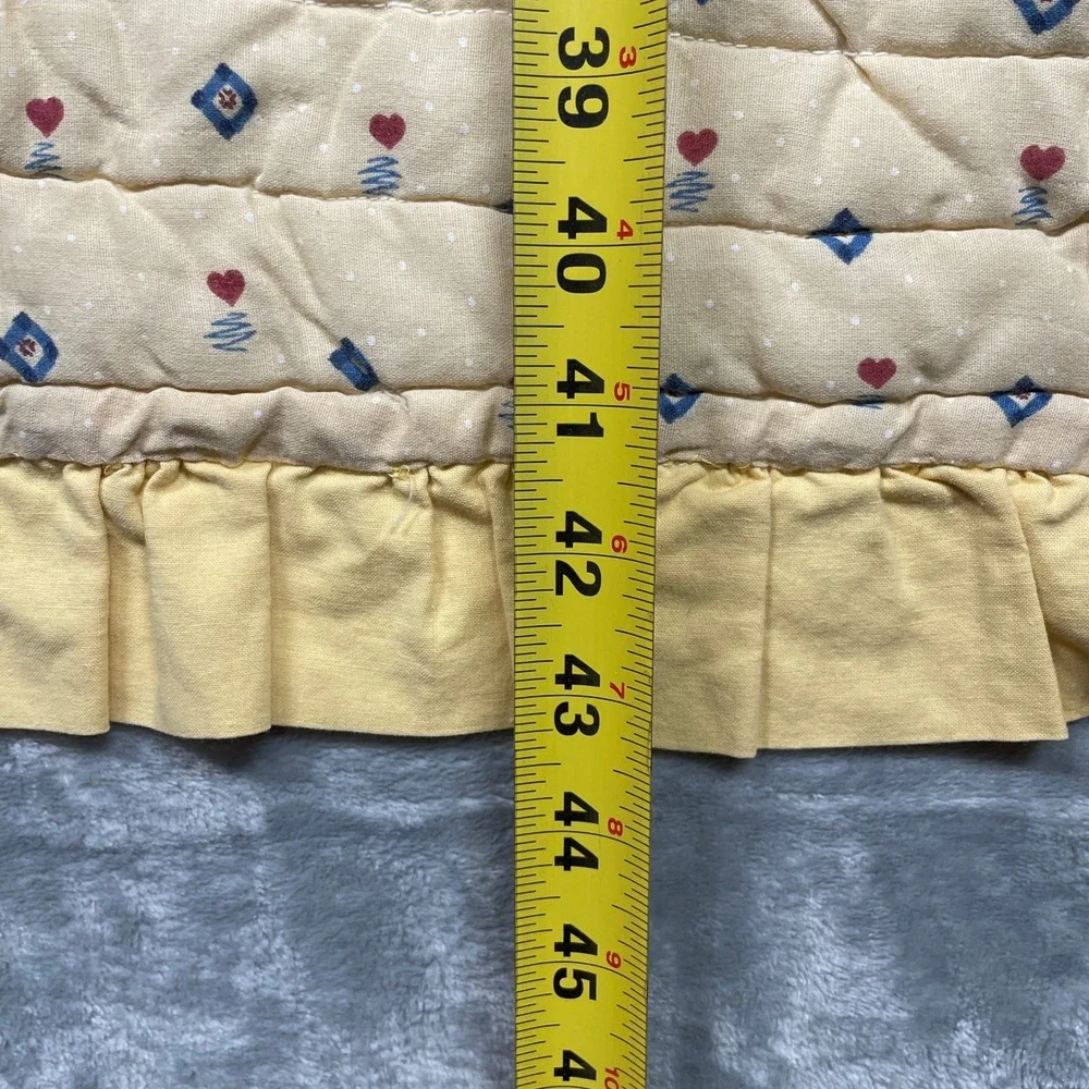 Vintage Raggedy Ann Andy Baby Quilt Kids Yellow Ruffled Applique 43